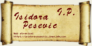 Isidora Pešević vizit kartica